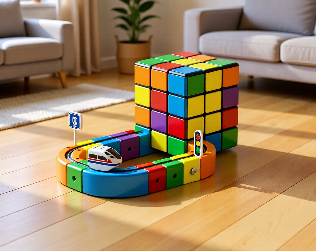 Modulær togbane for barn