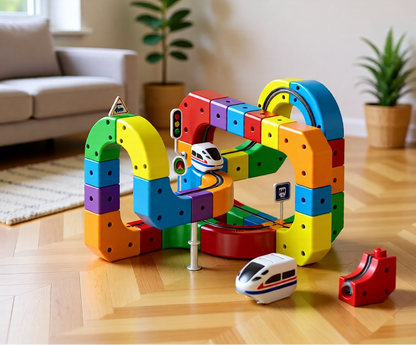 Modulær togbane for barn